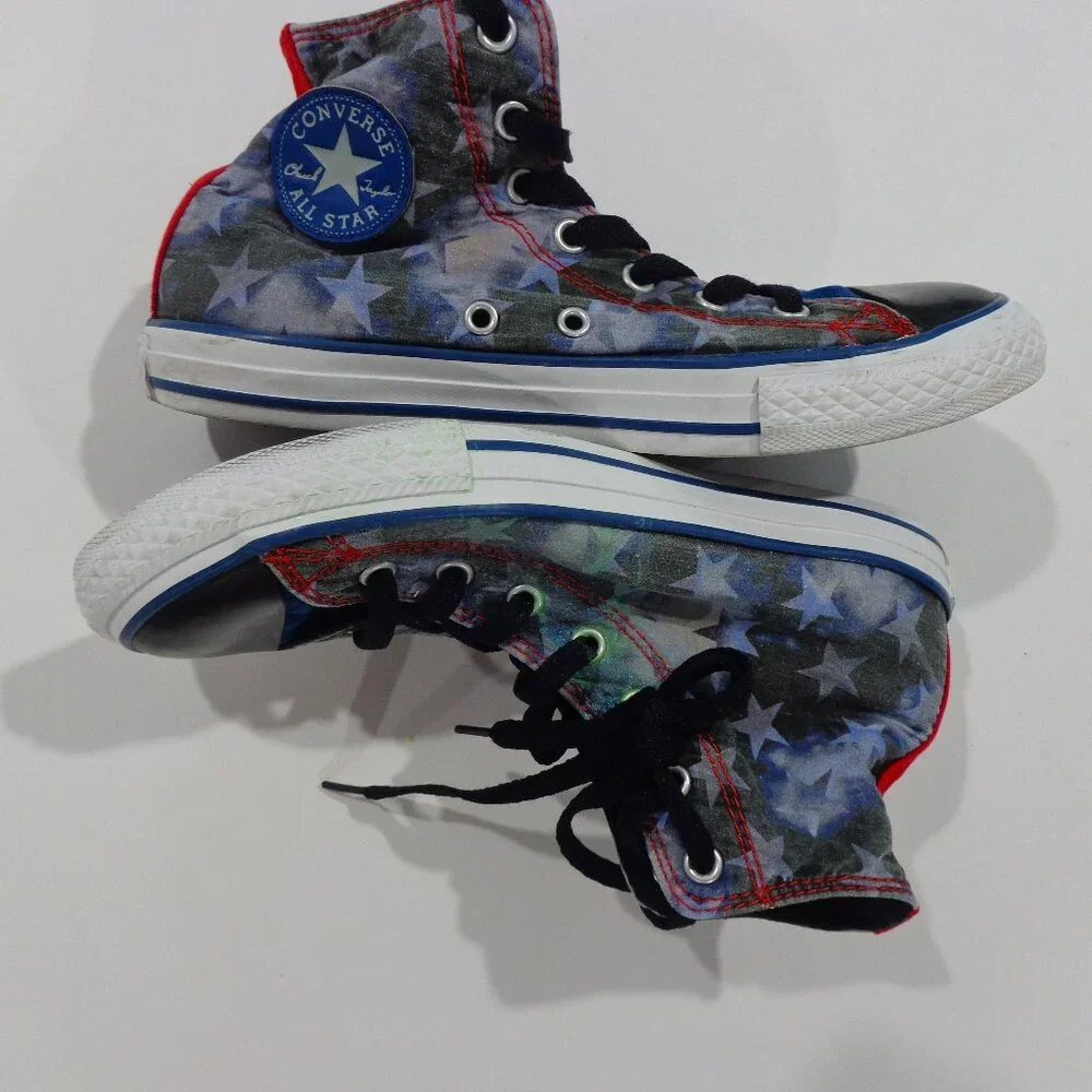 Converse Chuck Taylor All Star Hi Tops American Stars Canvas Sneakers Youth Sz 4